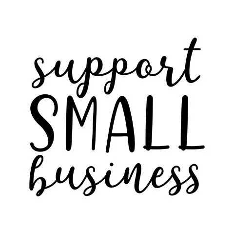Hand sketched SUPPORT SMALL BUSINESS quote. Lettering for banner, header Stock Illustration