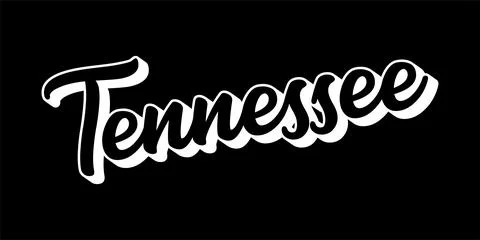 Hand sketched TENNESSEE text. 3D vintage, retro lettering for poster, sticker Stock Illustration