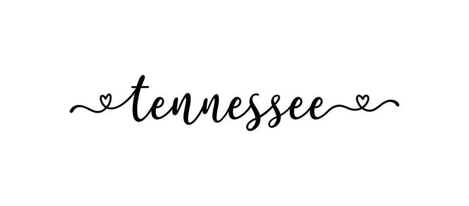 Hand sketched Tennessee text. Script lettering for poster, sticker, flyer 스톡 일러스트