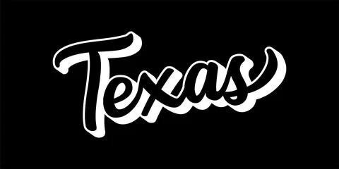 Hand sketched TEXAS text. 3D vintage, retro lettering for poster, sticker, flyer Stock Illustration
