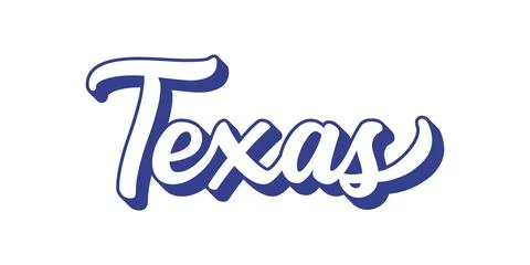 Hand sketched TEXAS text. 3D vintage, retro lettering for poster, sticker, flyer Stock Illustration
