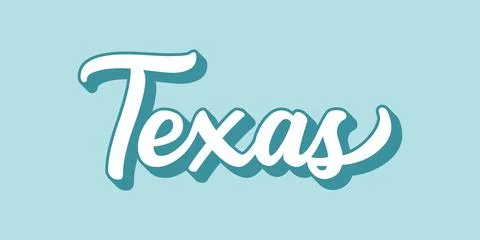Hand sketched TEXAS text. 3D vintage, retro lettering for poster, sticker, flyer Stock Illustration