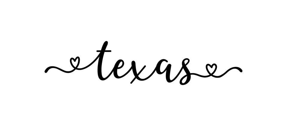 Hand sketched Texas text. Script lettering for poster, sticker, flyer, header 스톡 일러스트