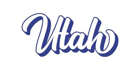 Hand sketched UTAH text. 3D vintage, retro lettering for poster, sticker, flyer Stock Illustration