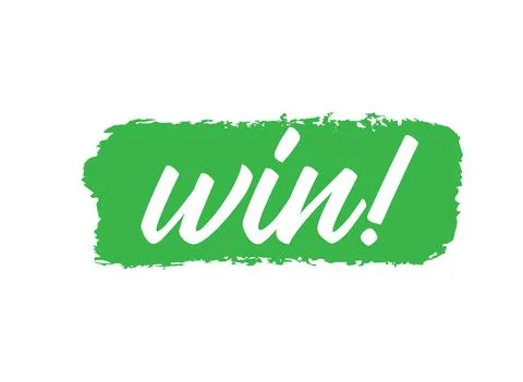 Hand sketched WIN word as ad, web banner. Lettering for header, advertisement Stock Illustration