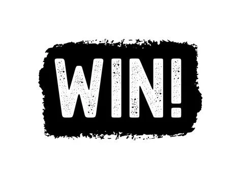 Hand sketched WIN word as ad, web banner. Lettering for header, advertisement Stock Illustration