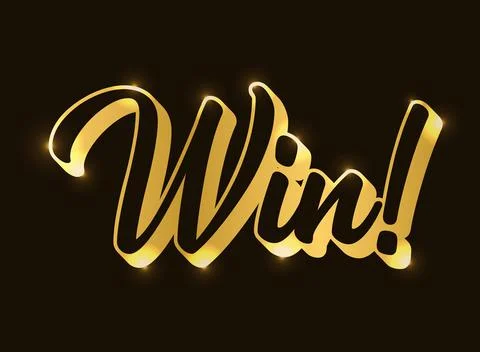 Hand sketched WIN word as ad, web banner. Lettering for header, advertisement Stock Illustration