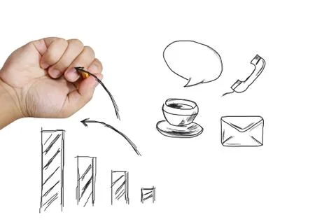 Hand sketching graph Stock-Illustration