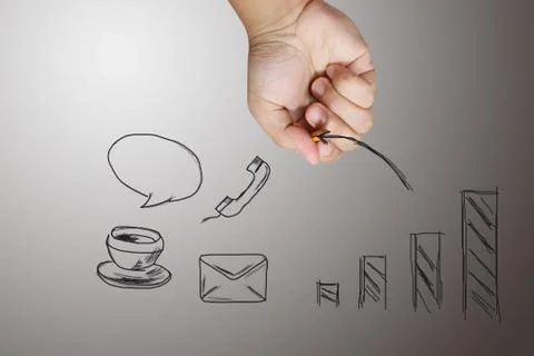 Hand sketching graph Stock-Illustration