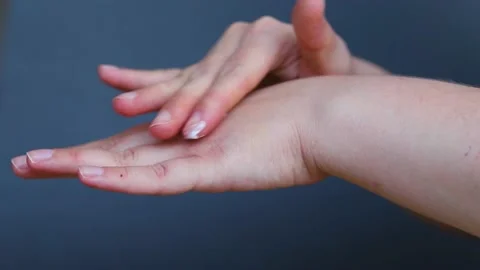 Hand skin care. Stock Footage 169621232