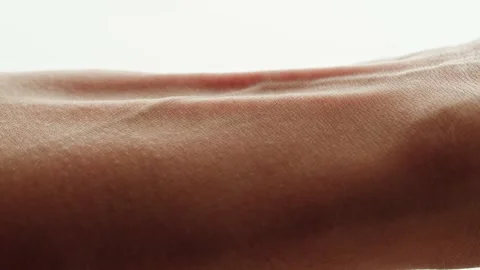 Hand skin texture close-up. Arm surface macro shooting, veins and muscles on Stock Footage 170586955