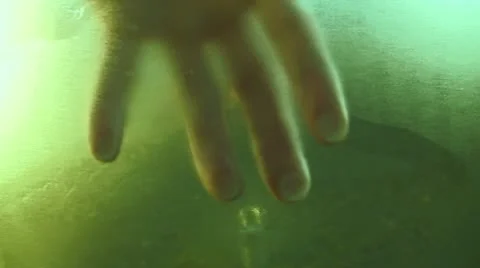 Hand Sliding Along Mist Covered Glass Panel Video stock 16299208