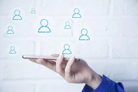 Hand smart phone and  computing icon Stock Photos
