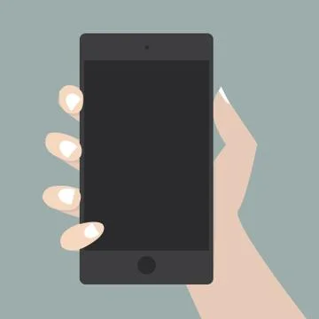 Hand with Smart Phone Stock Illustration