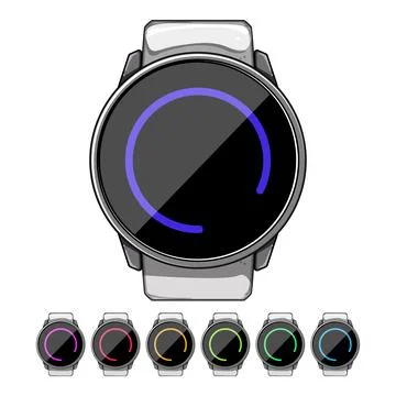 Hand smart watch cartoon vector graphic Stock Illustration