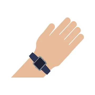Hand with smart watch technology Stock Illustration