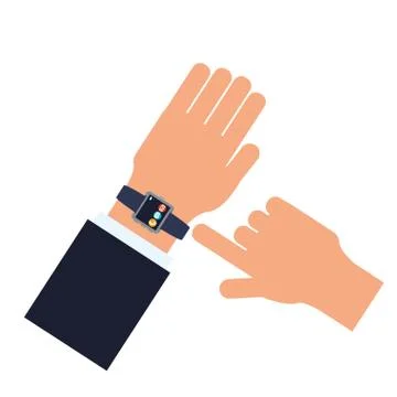 Hand with smart watch technology Illustrazione stock