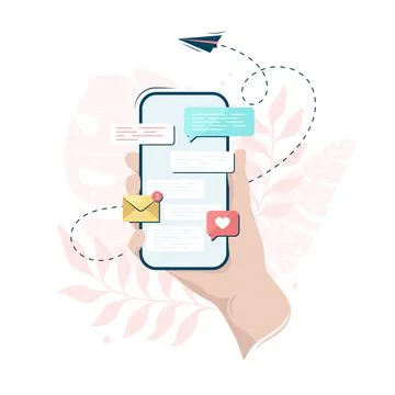 Hand With A Smartphone Stock Illustration