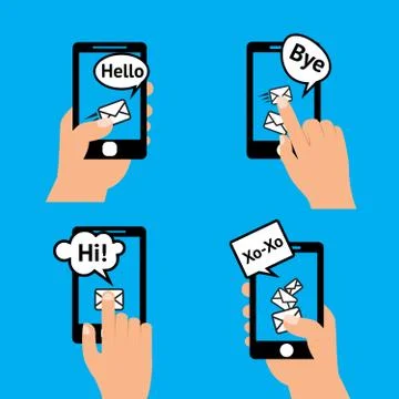 Hand smartphone message Illustration
