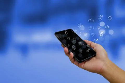 Hand smartphone Foto stock