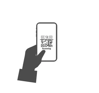 Hand with smartphone qrcode verification icon イラスト素材