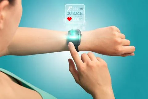 Hand smartwatch concept 스톡 사진