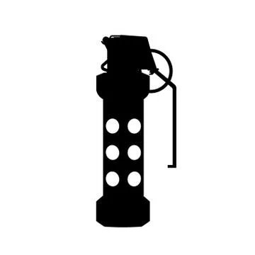 Hand smoke grenade of special forces. Silhouette of anti-terrorist ammunition Stock Illustration