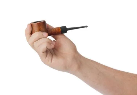 Hand with smoking pipe Stock Photos