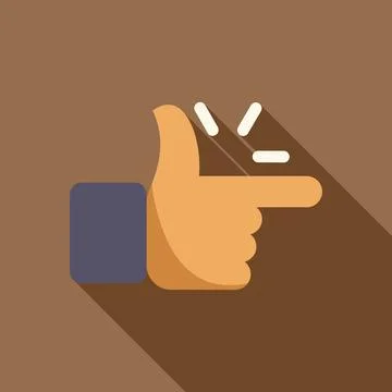 Hand snapping fingers, creating a sharp sound with long shadow 库存插图