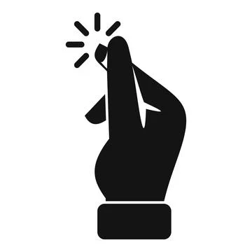 Hand snapping fingers creating spark icon silhouette Illustrazione stock