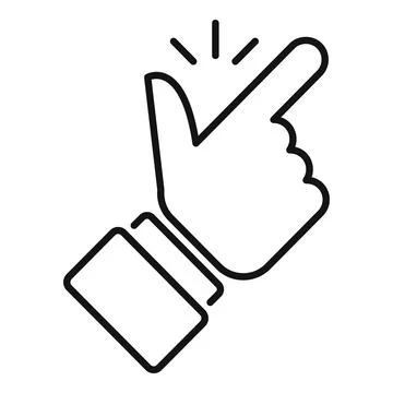 Hand snapping fingers creating spark icon linear style Stock Illustration