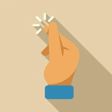 Hand snapping fingers creating sparkle effect with long shadow Stock Illustration