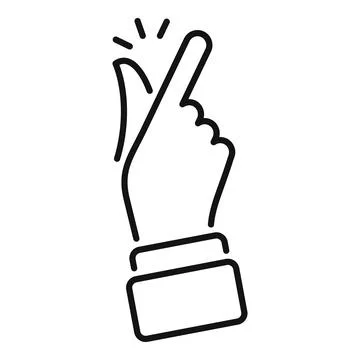 Hand snapping fingers, easy concept, minimalist icon design Illustrazione stock
