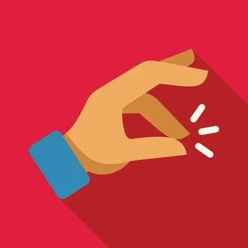 Hand snapping fingers with light effect on red background Stock Illustration