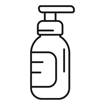 Hand soap dispenser bottle pump line art Ilustración de archivo