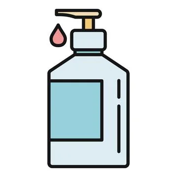 Hand soap dispenser pumping liquid for hygiene Stock Illustration