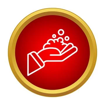 Hand with soap foam icon representing hygiene and washing Stock Illustration
