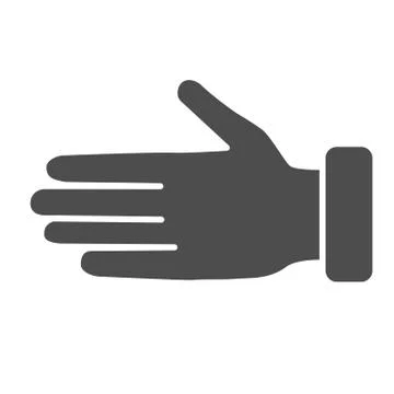 Hand solid icon, gestures concept, welcome gesture sign on white background Stockillustratie