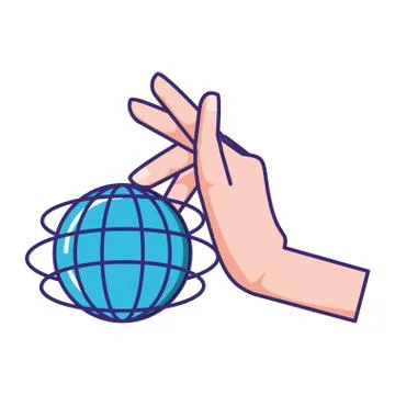 Hand with sphere planet browser Illustrazione stock