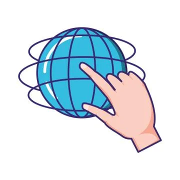 Hand with sphere planet browser Illustrazione stock