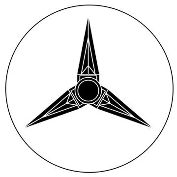 Hand spinner blades with pointed triangular Illustrazione stock