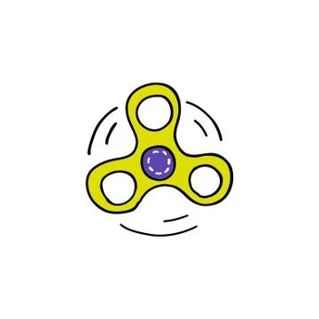 Hand spinner doodle icon, vector color illustration Stock Illustration