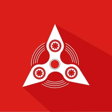 Hand Spinner Emblem with Red Background Stock Illustration