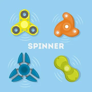 Hand spinner set. Stock Illustration