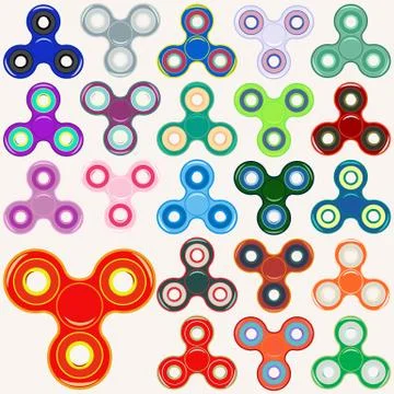 Hand spinner toys. Set. Vector illustration Stock Illustration