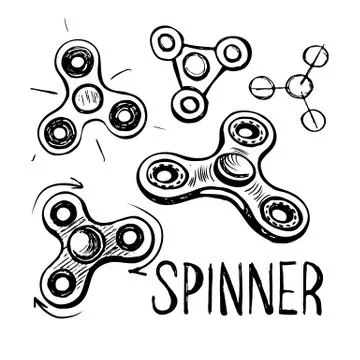 Hand spinner tricks set Stock Illustration