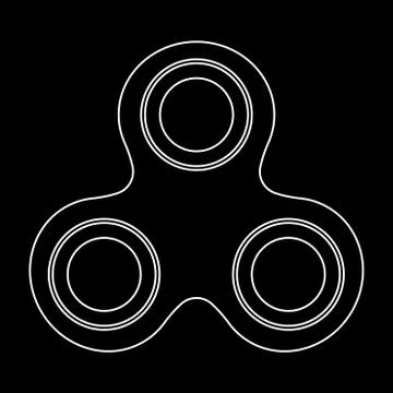 Hand spinner white color path icon . Stockillustratie