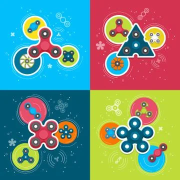 Hand spinners banner and leaflet Stock Illustration