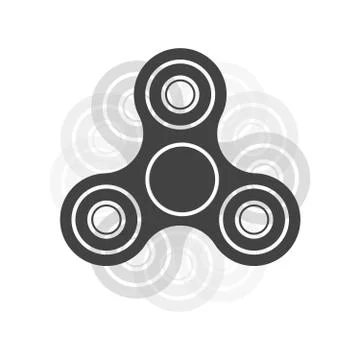 Hand Spinners emblem on white background. Vector logo template illustration 库存插图