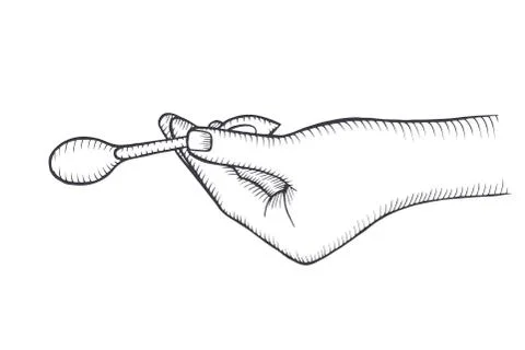Hand with with spoon Illustrazione stock